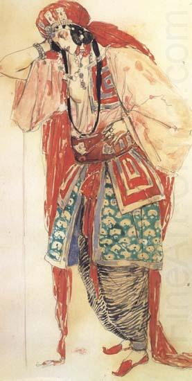 Charles Ricketts Projef de costume pour la Piece Judith (1919) aquarelle monogrammee (mk32) china oil painting image